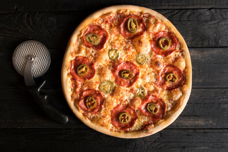 Spicy Inferno pizza with ghost pepper sauce and habanero