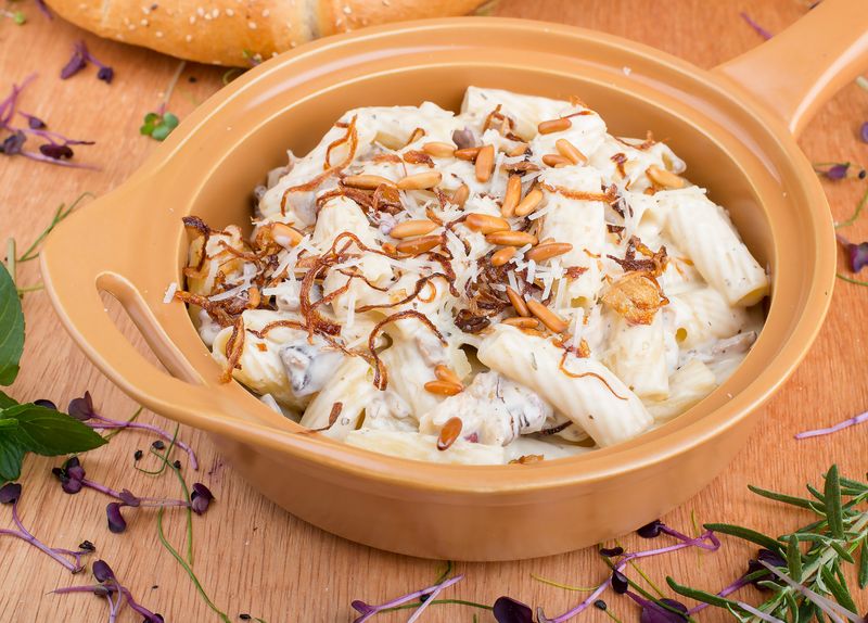 Wild Mushroom Rigatoni with truffle oil and herbs