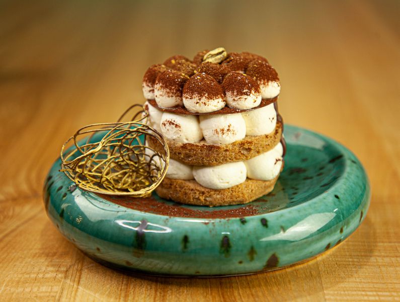 Tiramisu dessert with espresso and mascarpone cream